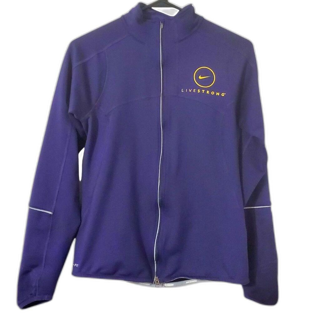 NIKE Womens Sz XS Live Strong Lightweight Full Zip Purple Jacket